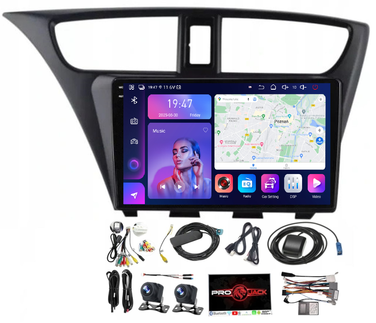 Rádio Navigácia Bluetooth Android Carplay Honda CIVIC 2012-2017 8/256GB Sim