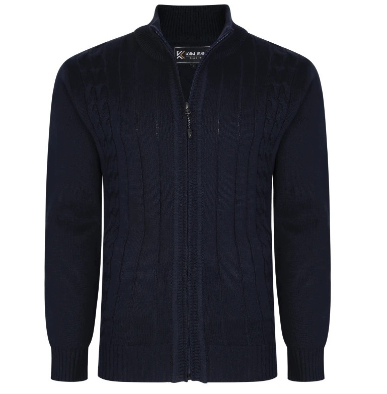 Velký pánský rozepínací svetr Kam Jeans, velká velikost 4XL