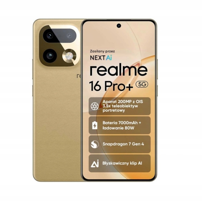 Realme 16 Pro+ 5G 8/256 Gb złoty