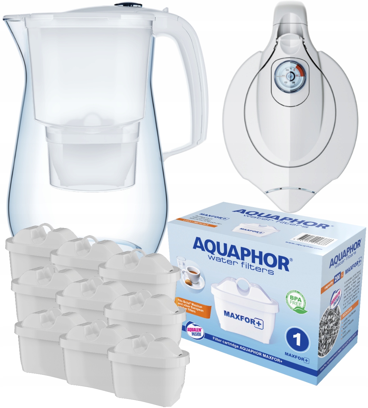 

9x filtr wody Maxfor+ Dzbanek Aquaphor Onyx 4,2L