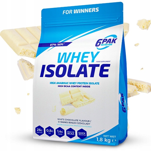 Balení 6 Kusů Whey Isolate protein Wpi 1,8 kg Bílá Čokoláda