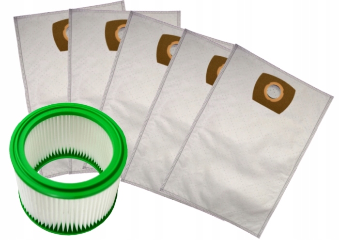 5 x Syntetické Sáčky Omyvatelný Filtr Makita VC 2512 L