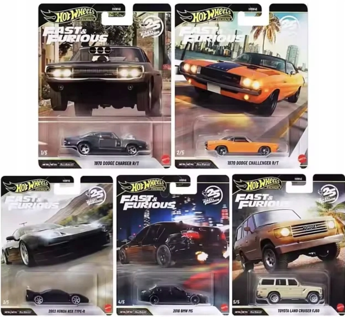 Hot Wheels Premium Fast & Furious Set 5 Szt. HNW46-979Q Dodge Charger R/t