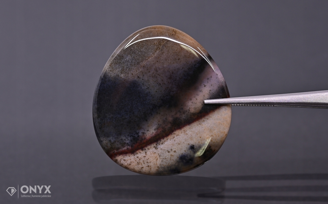 Dendritový achát z Kazachstánu konvexní dlaždice nere