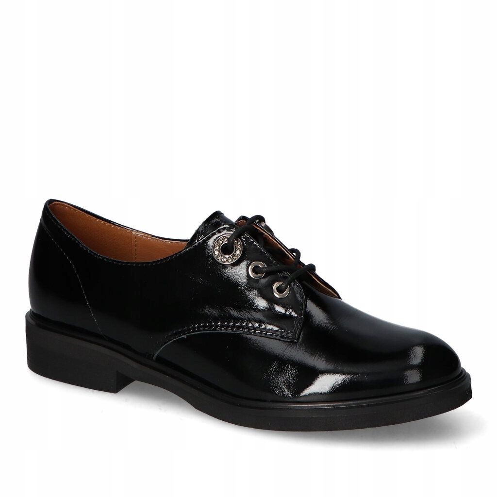 Dámské šněrovací polobotky Gamis černé lakované 37