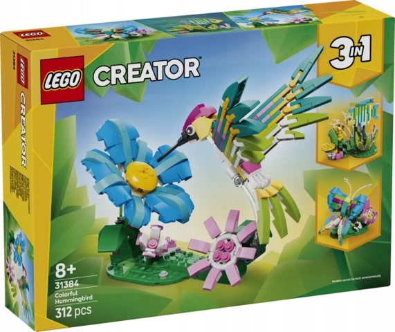 Lego Creator 3 v 1 Divoká zvířata: Barevný kolibřík 31384