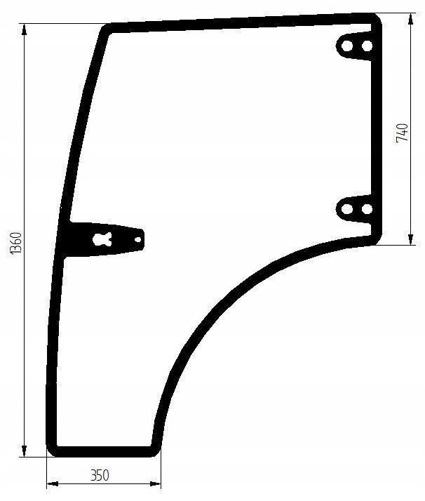 sklo Ursus C-350 dveře levé