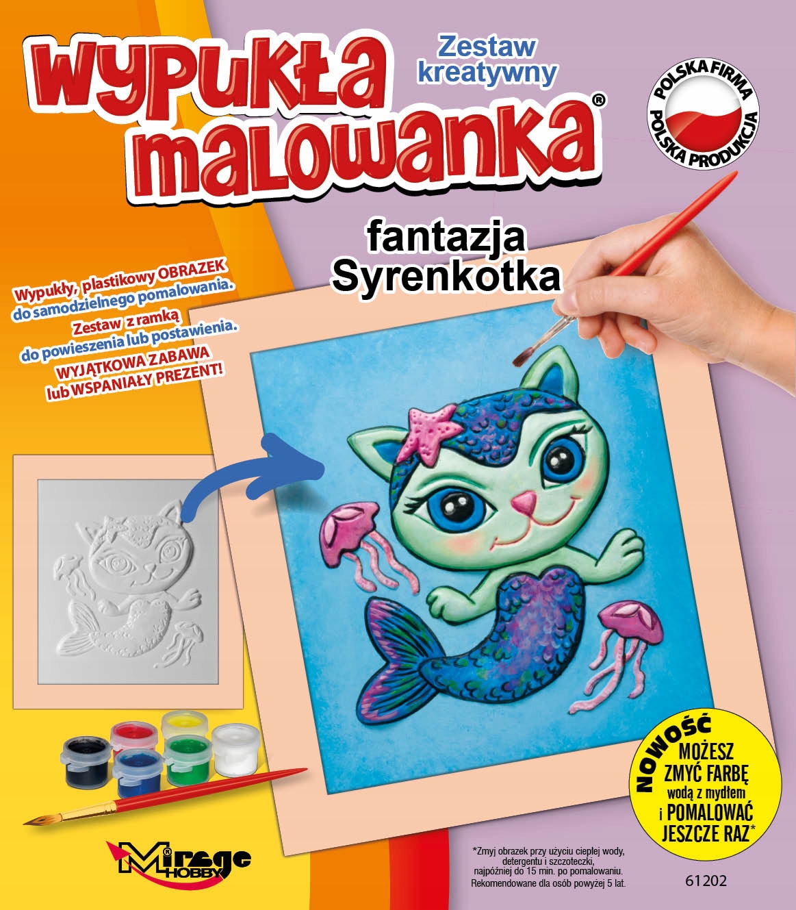 Wypukła Malowanka Fantazja SYRENKOTKA Zestaw Kreat