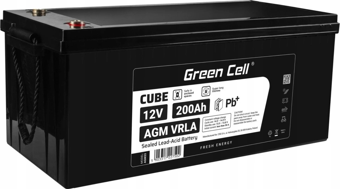 Bezúdržbová batéria Agm Vrla 12V 200Ah pre člny a fotovoltaické zariadenia
