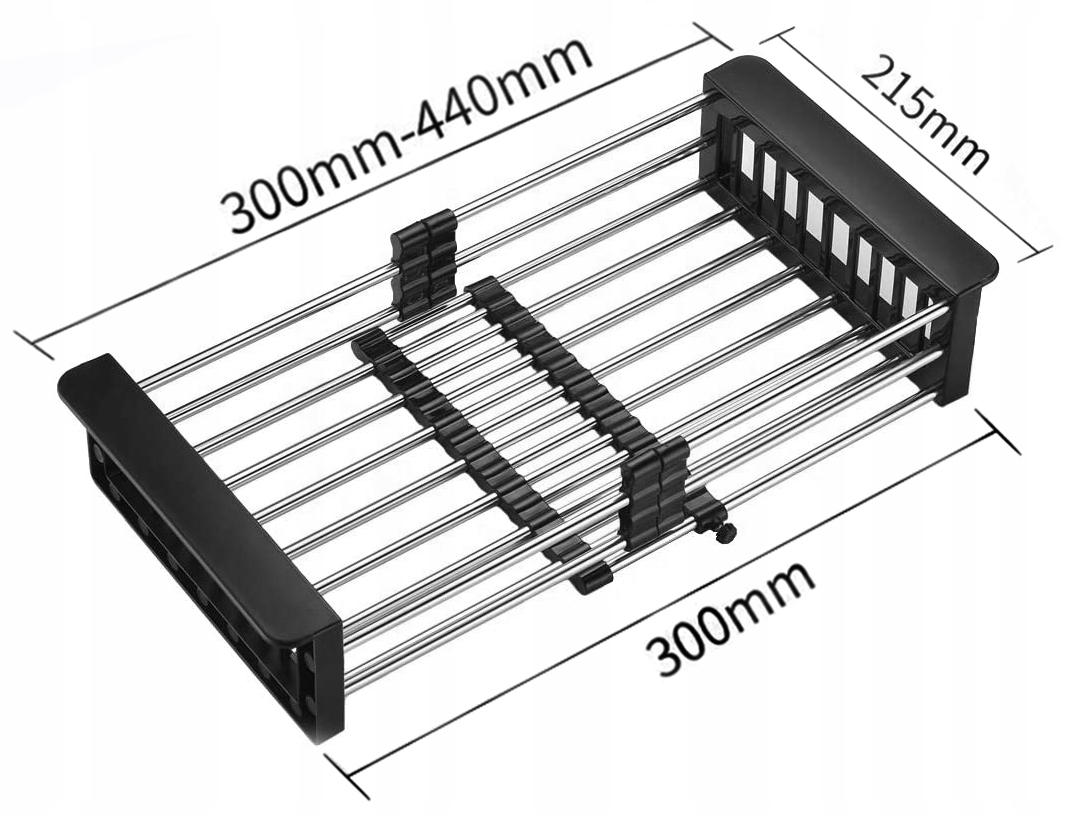 MEXEN KUCHYŇSKÝ ODVODŇOVAČ TELESKOPICKÝ BLACK STEEL Kód výrobcu 660730-70