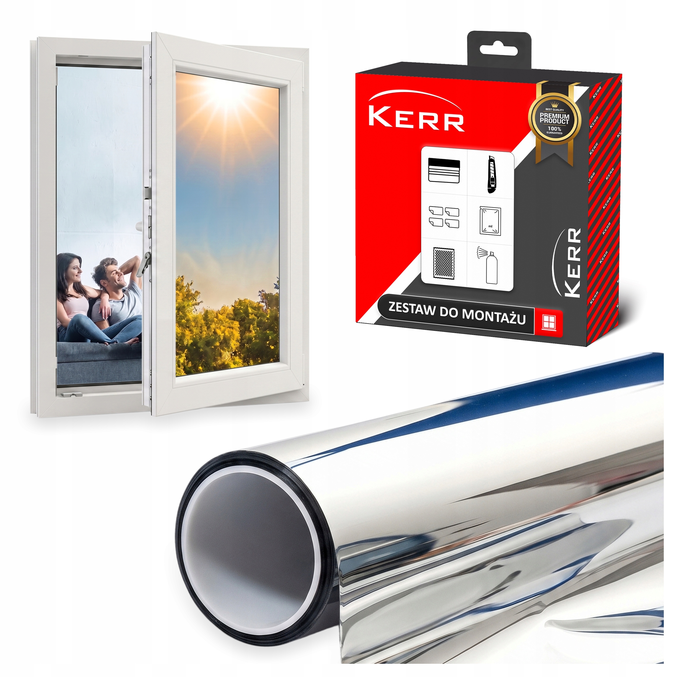 Slnečná fólia Benátske zrkadlo 75x300 cm Vonkajšia ochrana na okno