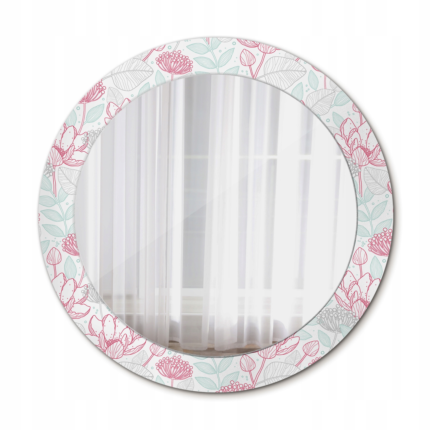 Závesné zrkadlo so skleneným rámom Decor Kvety 70 cm