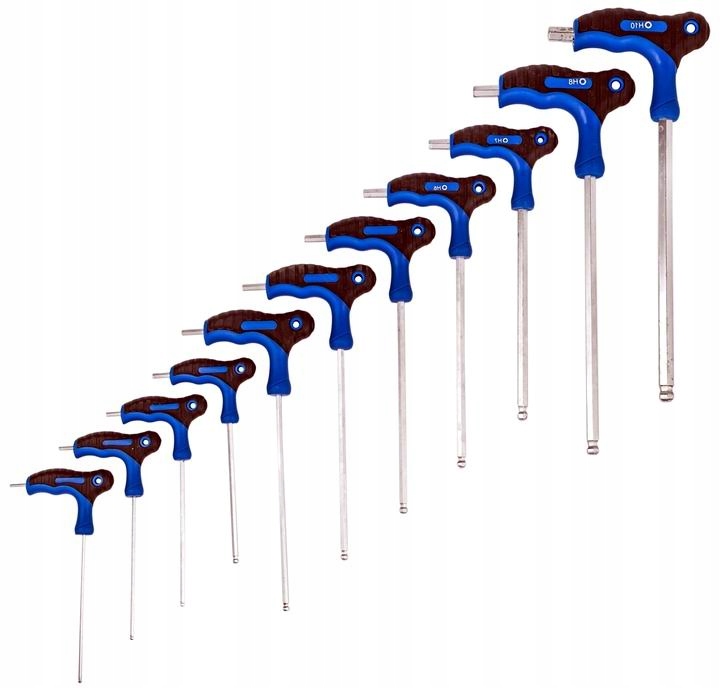 Klucze Trzpieniowe Hex 2-10mm Kólka Rączka 11 Sztuk