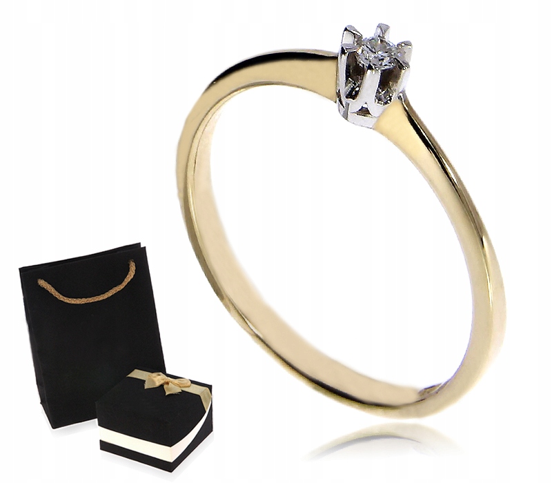 

Pierścionek złoty 585 brylant* prezent r.21 LgP484