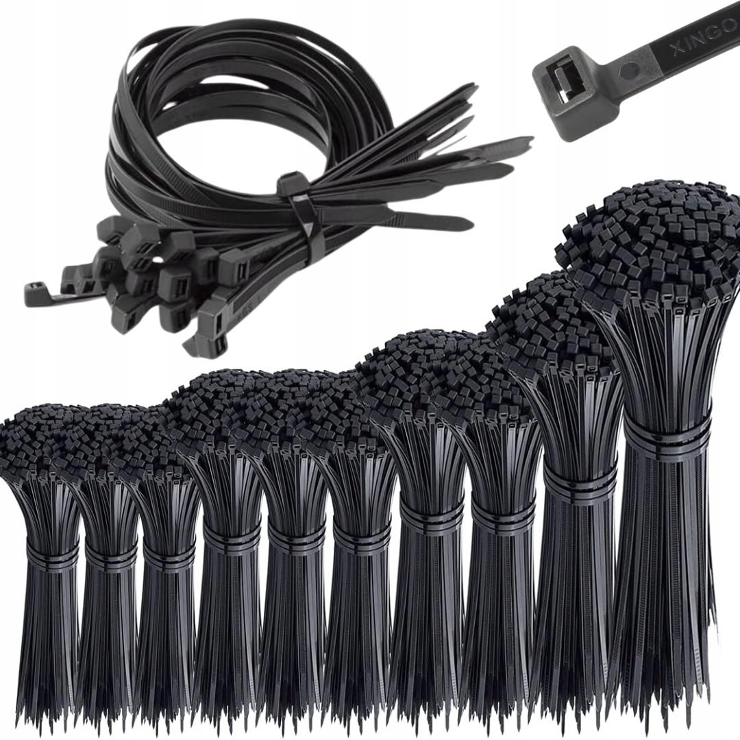 Sada 1000 Ks Tritek Upínacích Pásků XL Silné Stahovací Pásky 10 Velikostí