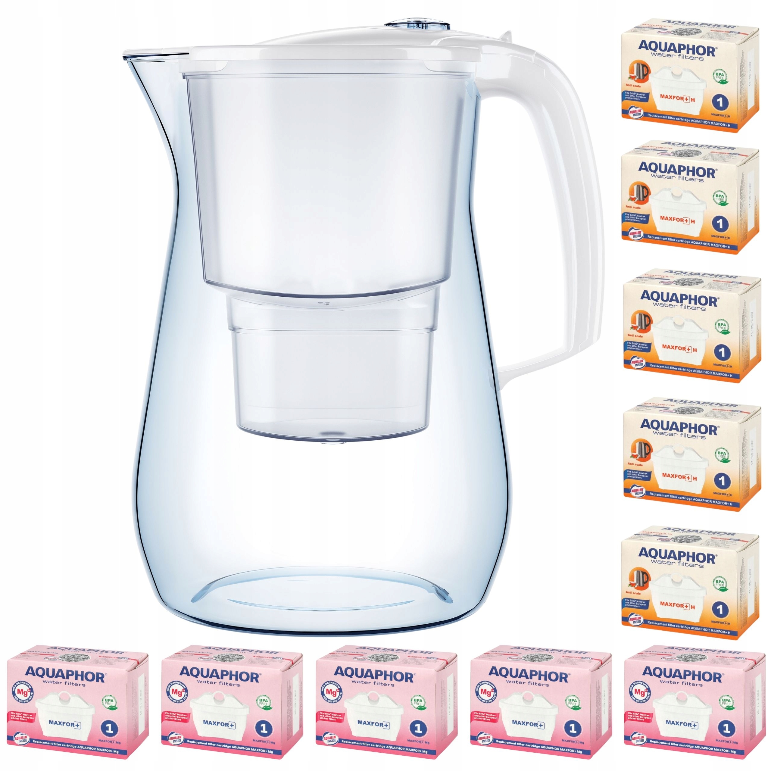 Filtrační konvice Aquaphor Onyx 4,2 l 10 náplní (5 mg 5H), bílá