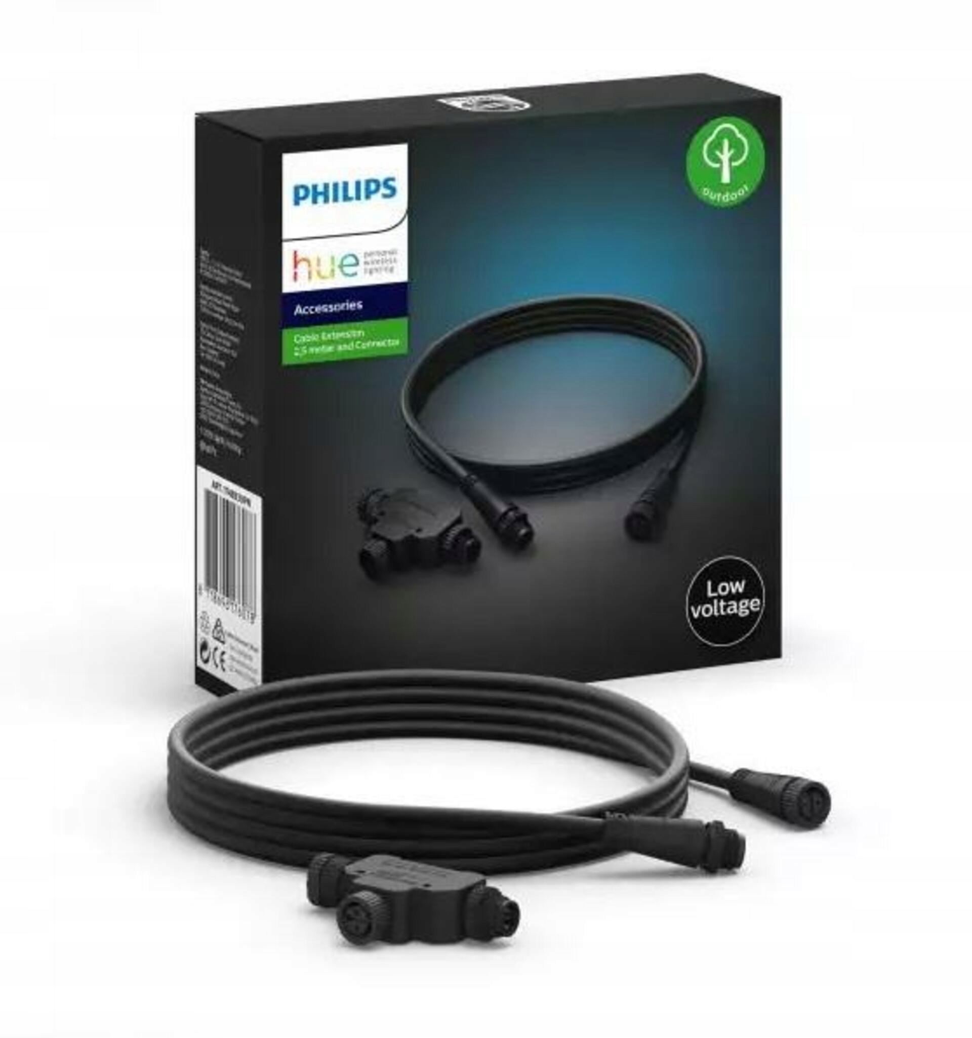Philips Hue prodlužovací kabel 2,5 m s T-rozbočovačem, IP67, černý
