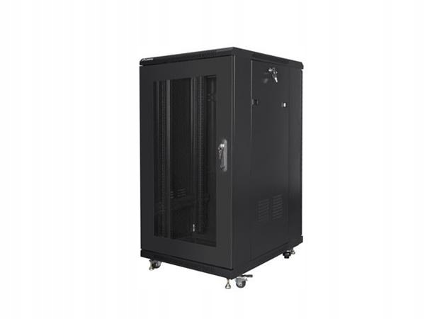Lanberg Volně stojící skříň 19" 22U/600x800 černá (RAL9004) (v rozloženém