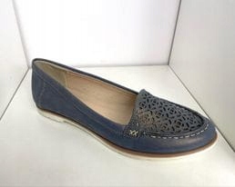 Dámské mokasíny Higo 1472 kůže Modrá 38