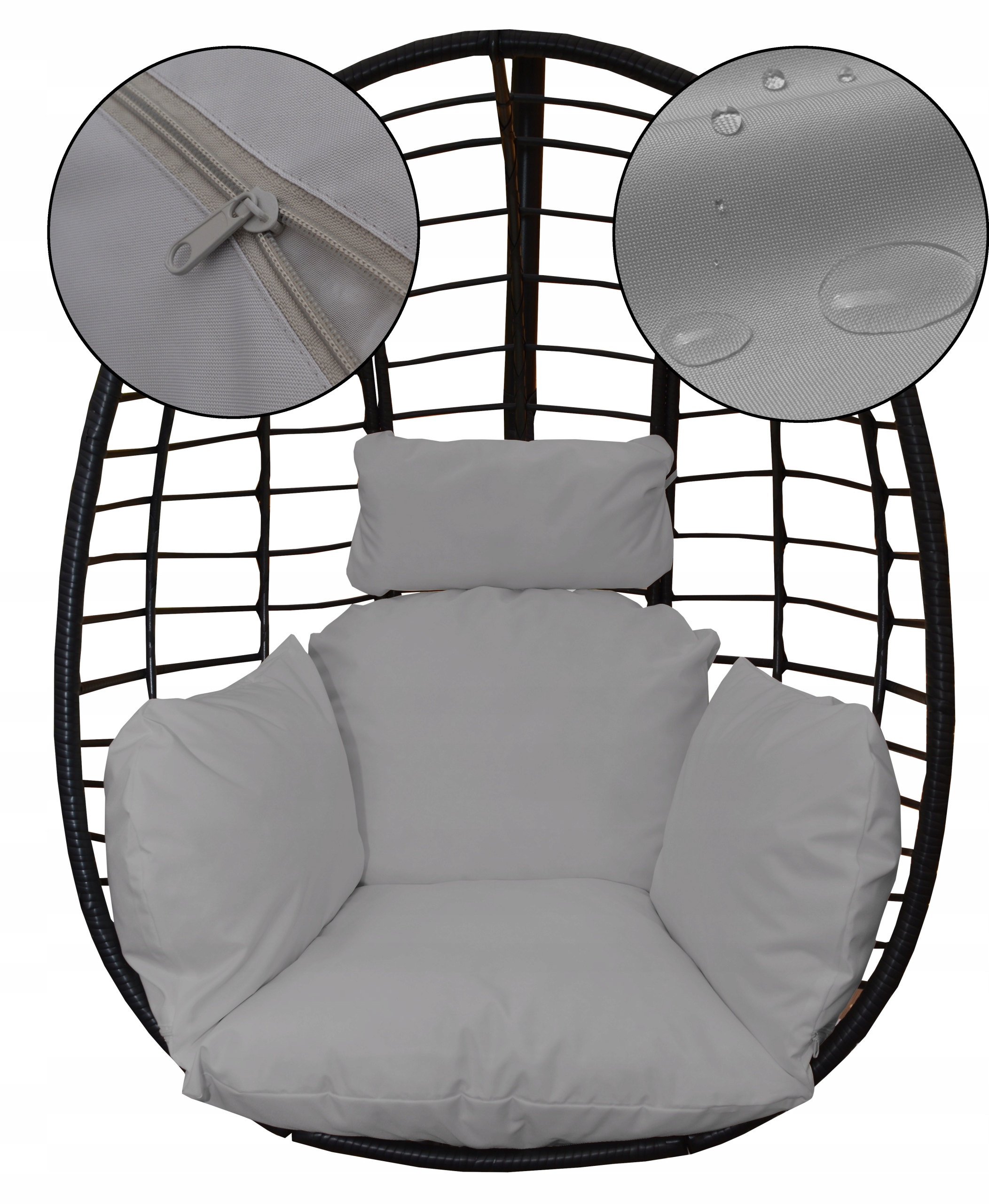 Poduszka na huśtawkę ogrodową fotel wiszący kokon Wodoodporna Zagłówek j.sz