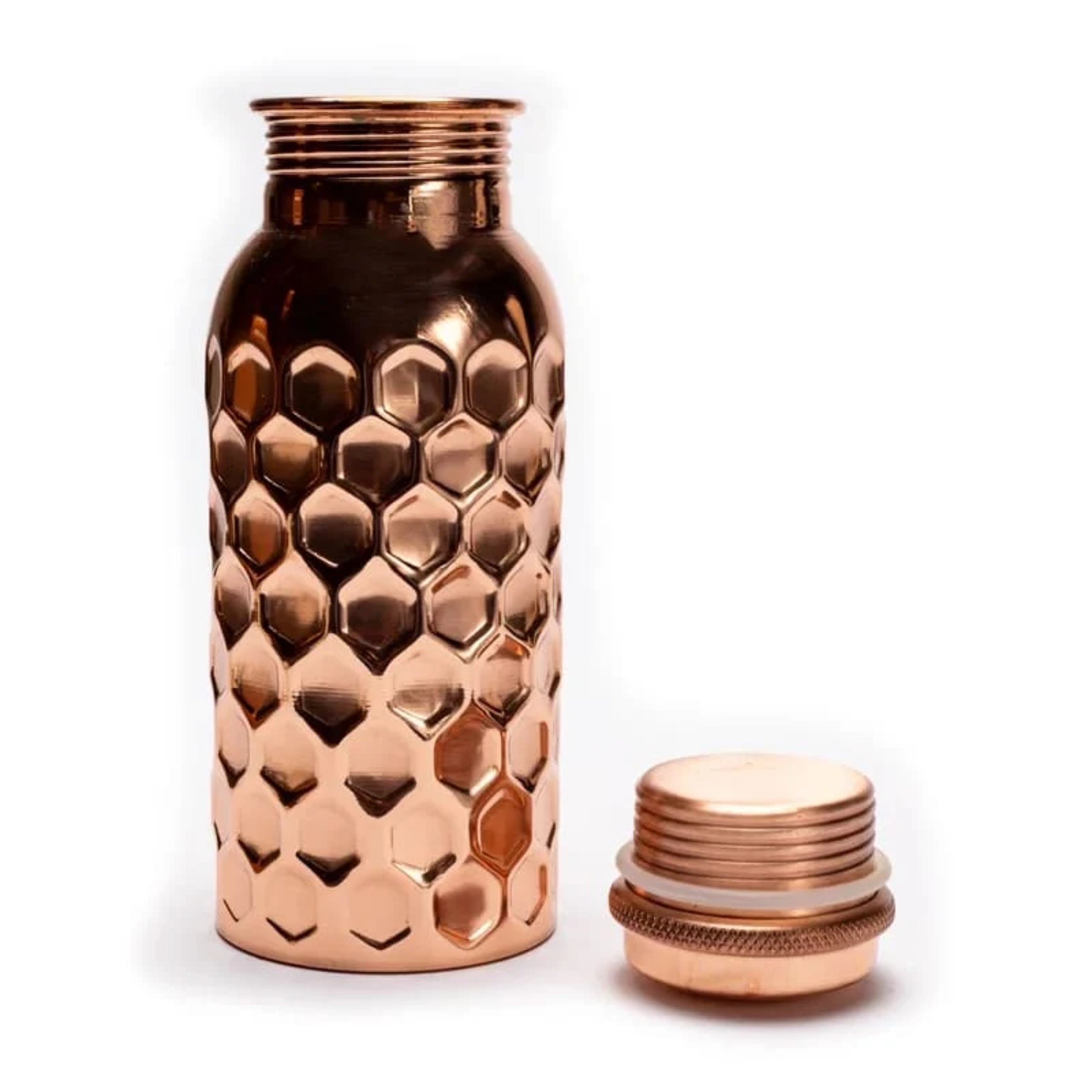 Měděná láhev Yogi & Yogini, 99% mědi, tepaná, 500 ml