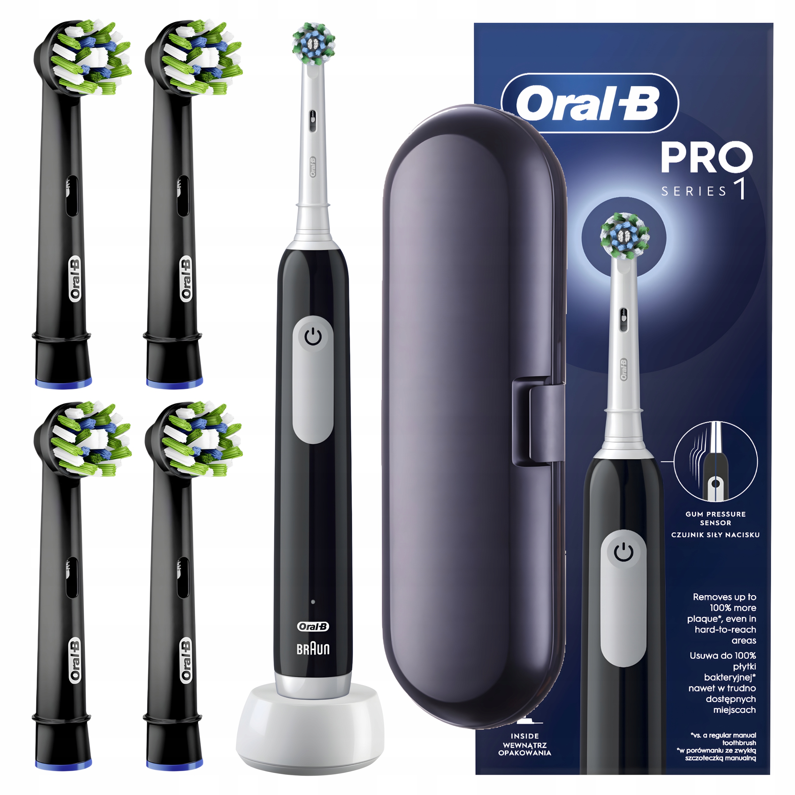Szczoteczka Elektryczna do Zębów Oral-B Pro Series 1 Black Czarna Etui