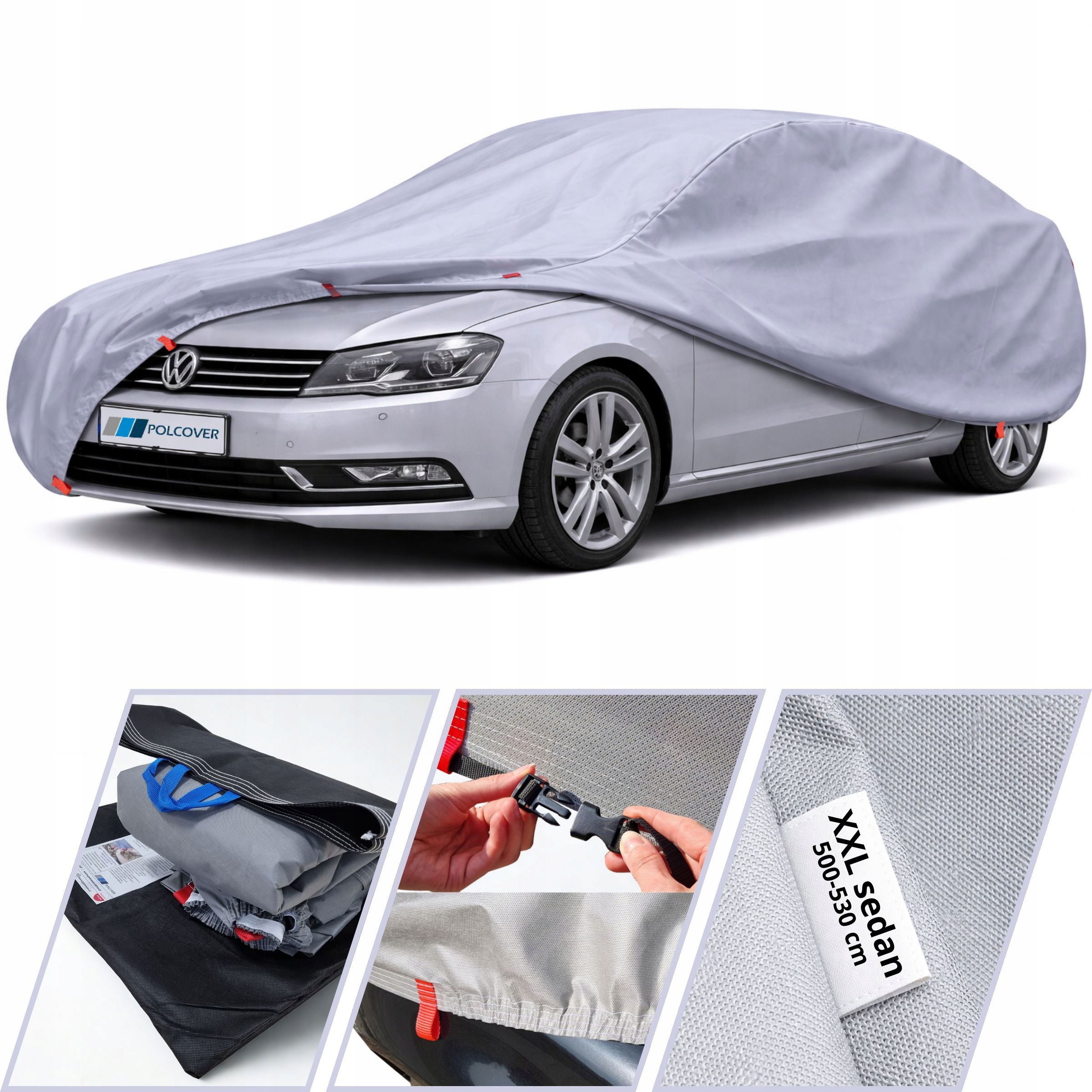 Potah na auto 4W auto r. XXL sedan 530 cm 4 vrstvy Premium +pas