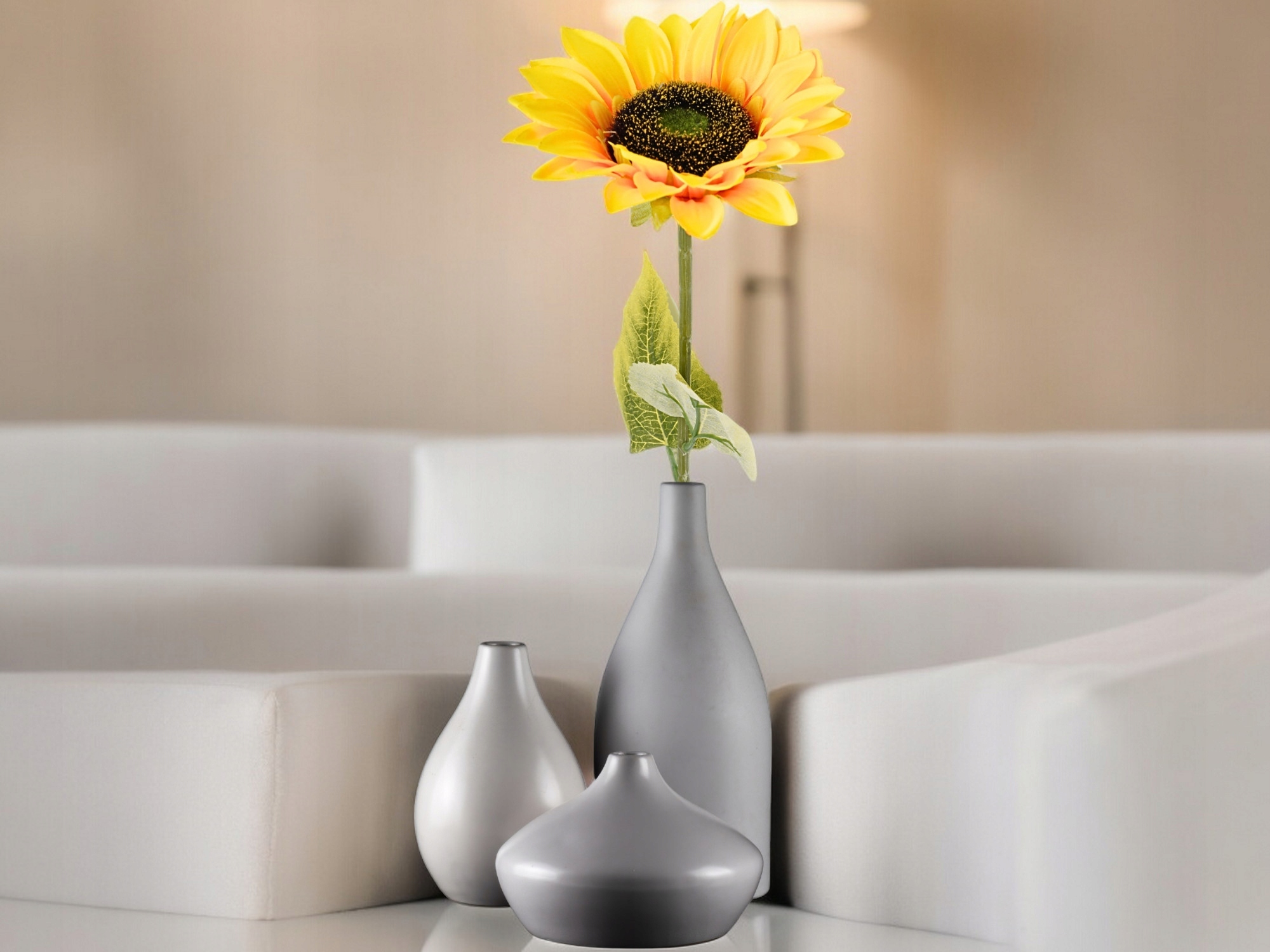 SZTUCZNY KWIAT SŁONECZNIK XXL DUŻY KWIATEK 60 cm SŁONECZNIK LIŚCIE Wysokość maksymalna 60 cm