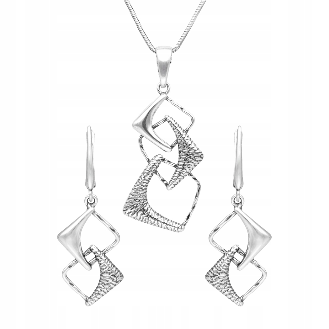 Oxidované stříbro geometrická sada