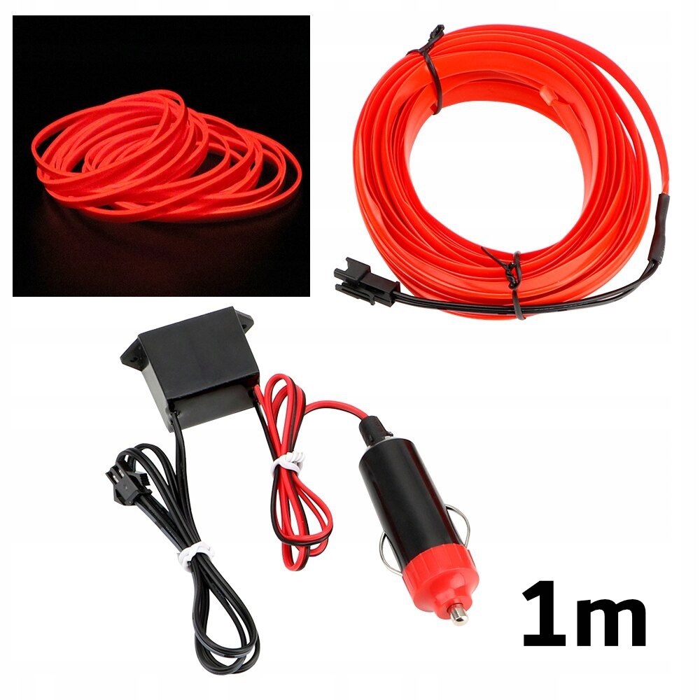 1M ŚWIATŁOWÓD EL WIRE LED TAŚMA PASEK AMBIENT