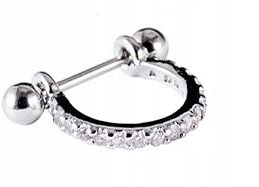 KOLCZYK DO UCHA CHRZĄSTKI HELIX srebrny KRYSZTAŁKI