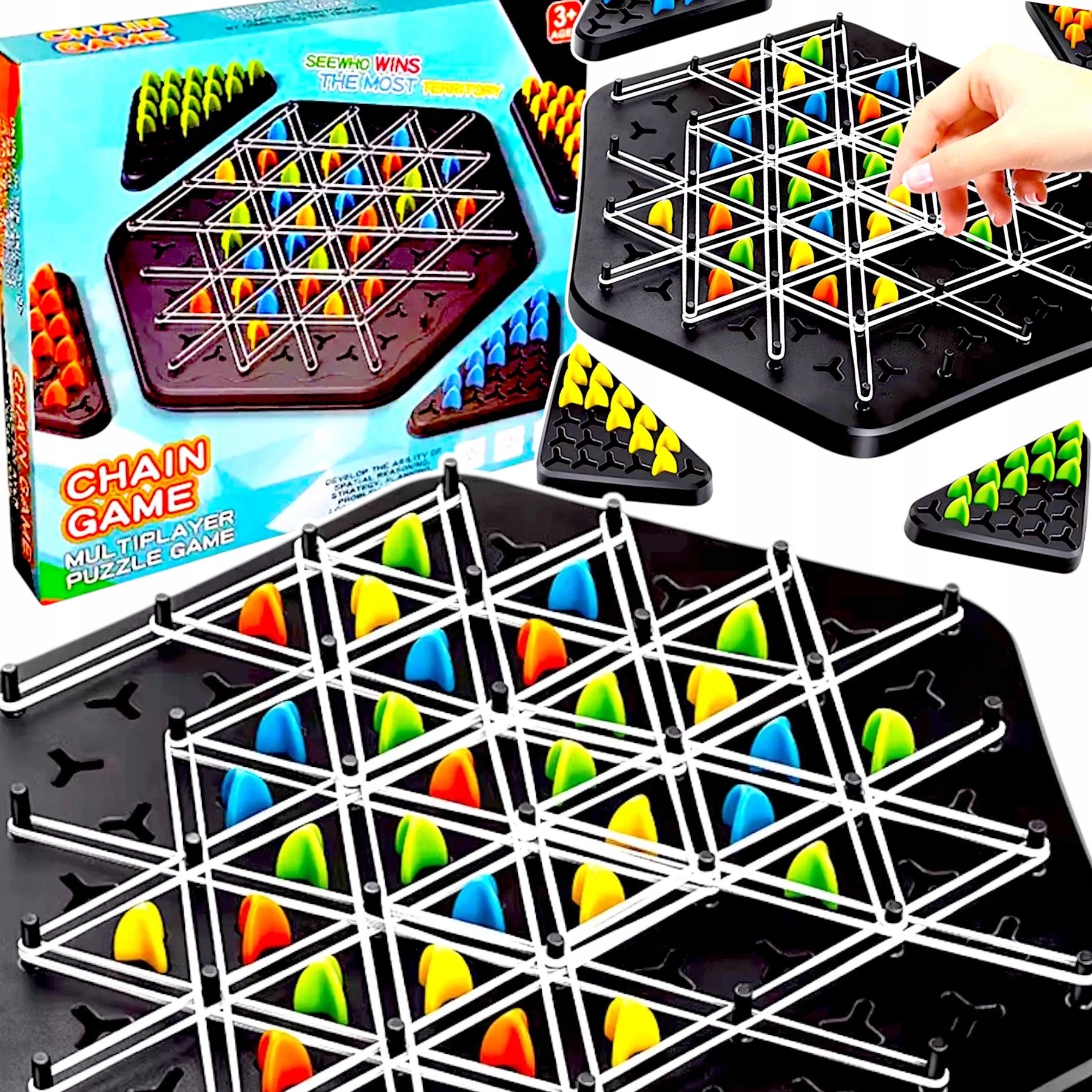 TRIGGLE СТРАТЕГИЧЕСКАЯ НАСТОЛЬНАЯ ИГРА ТРЕУГОЛЬНИКИ ЛАСТИКИ 3D ИГРА ГОЛОВОЛОМКА ПЕШКИ