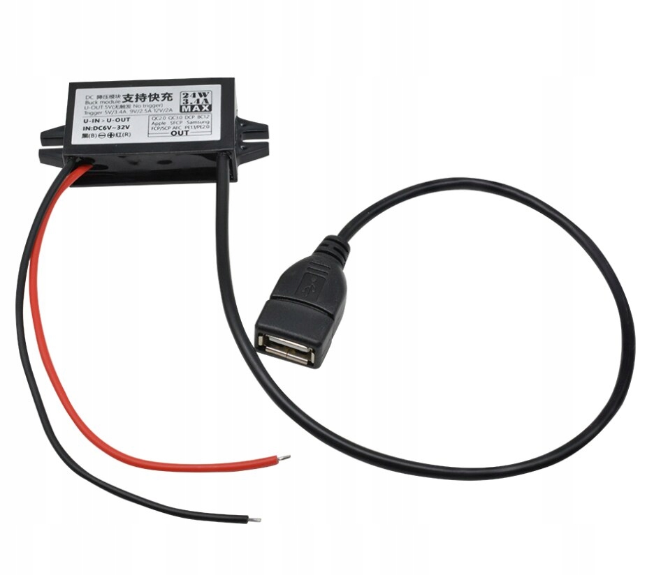 

Quick Charge 6-32V do Usb 5V 3.4A /9V/12V Max 24W