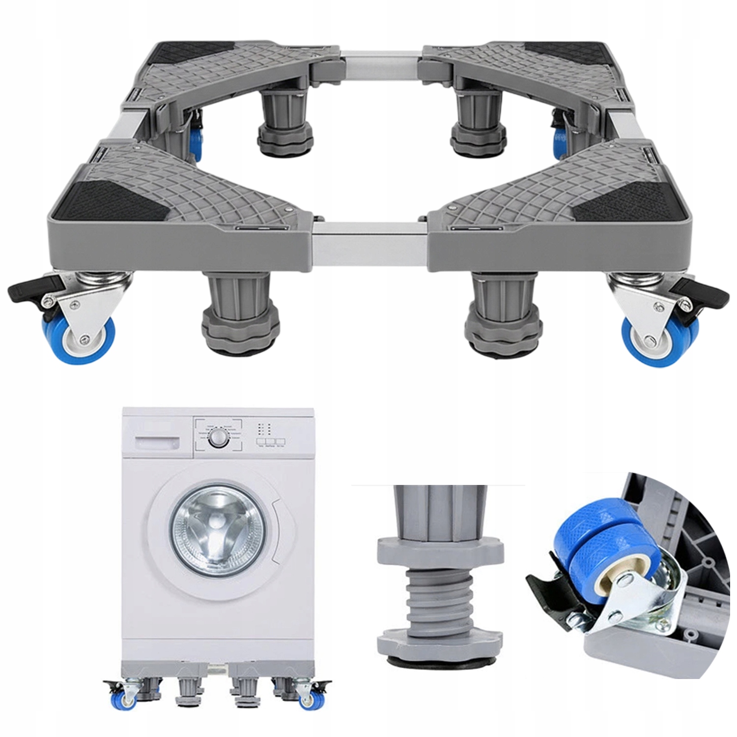Podstawka Ruchoma Stabilna 42-66cm Z Kółkami Dla Lodówki Pralki
