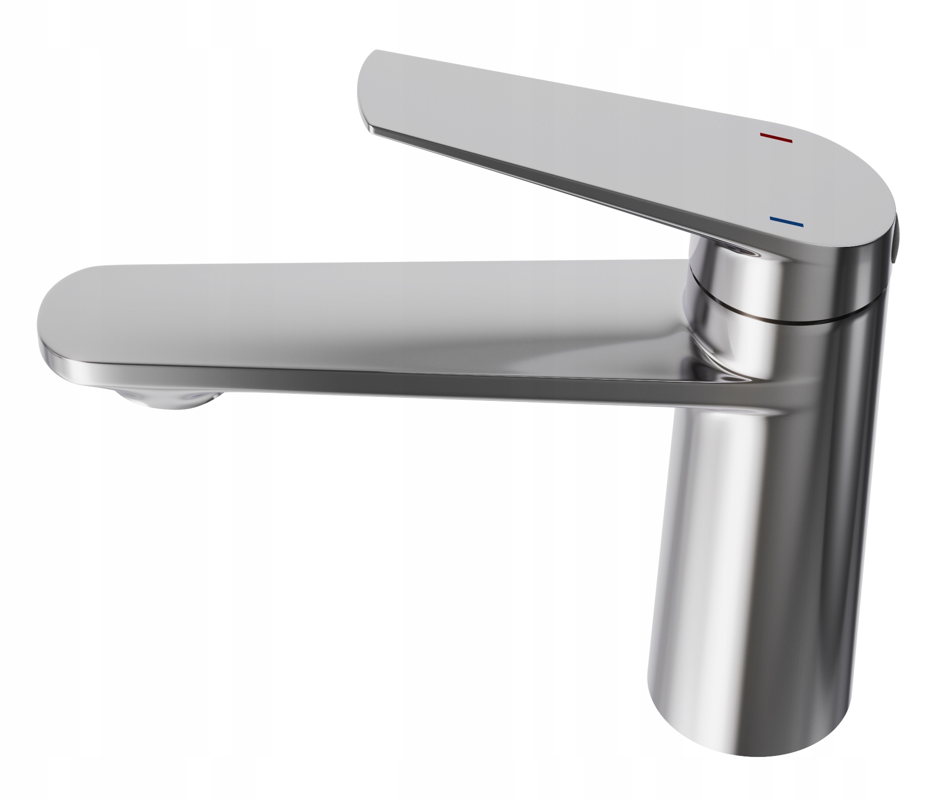 Umývadlová Batéria Strieborná Nízka Kúpeľňová Mosadzná Kohútik Nave Chróm