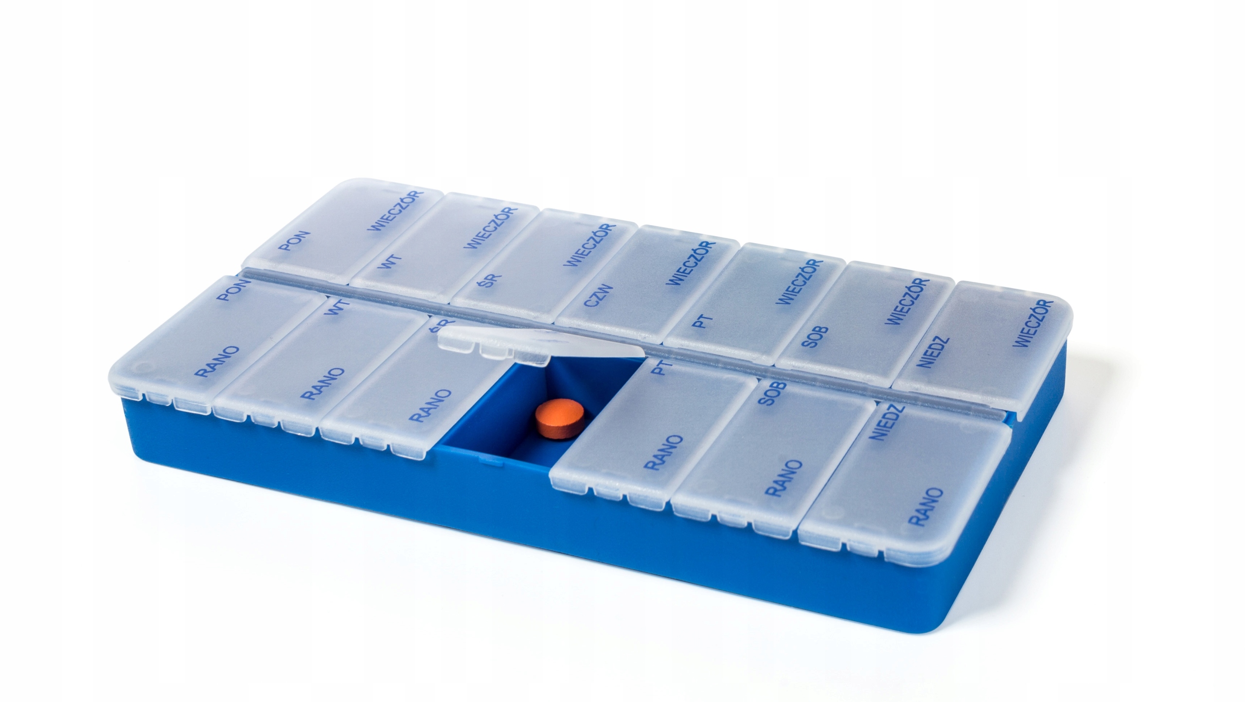

Pudełko kasetka na tabletki leki Organizer 7x2 2x7