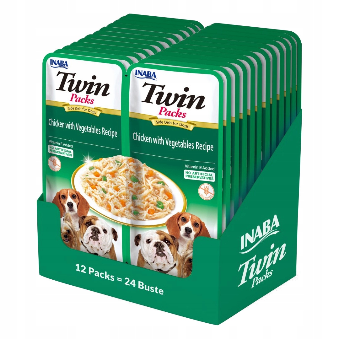 Levně Inaba Twin Packs 12x80g Krmivo pro psy s kuřecím masem a zeleninou v bujónu