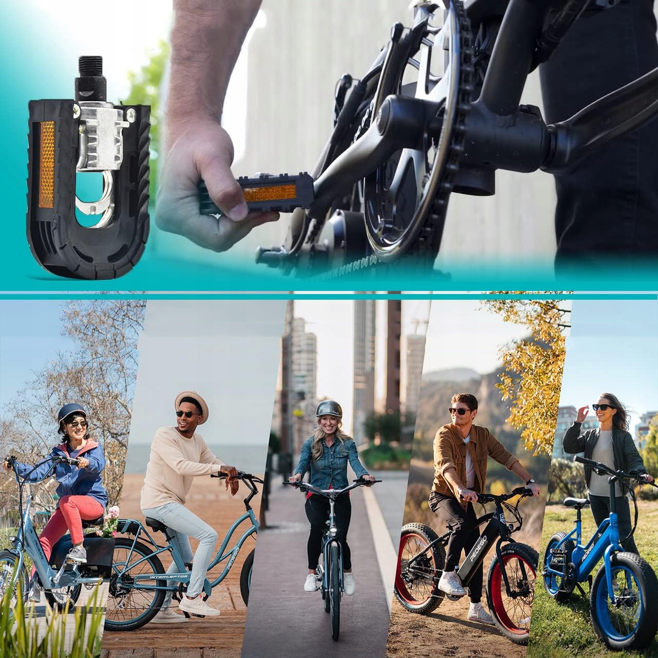 1 PARA SKŁADANE PEDAŁY ROWEROWE Z REFLEKTORY UNIWERSALNE PEDAŁY NOŻNE Marka inna