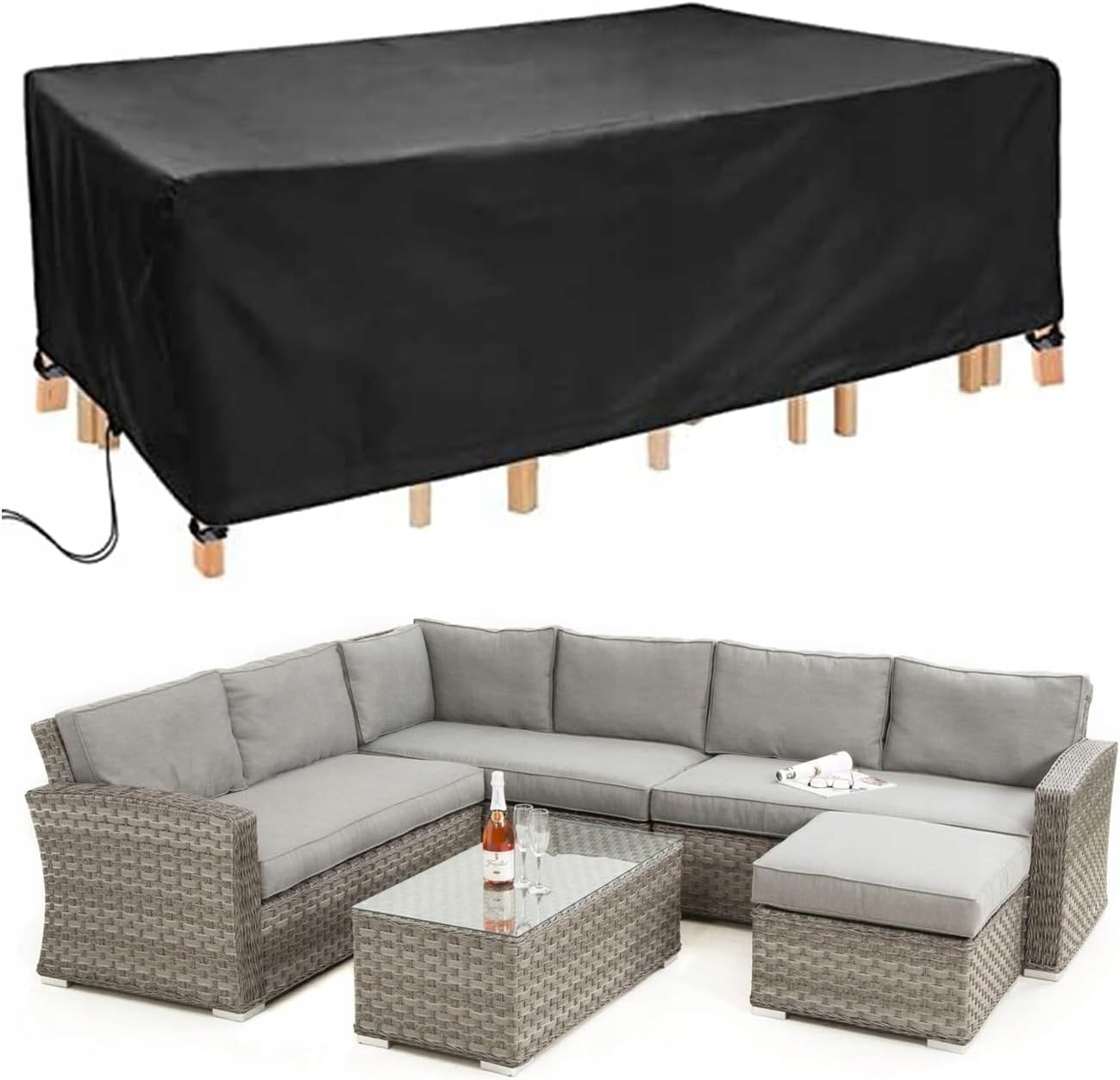 Obal na zahradní nábytek 280 x 204 x 90 cm voděodolný, odolný