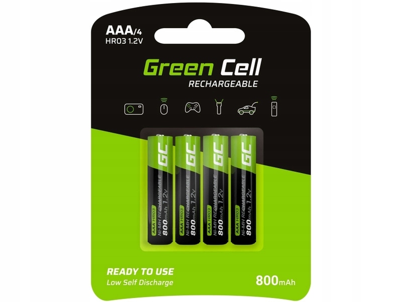 

Akumulatorki Aaa 800 mAh Green Cell (4 szt.)