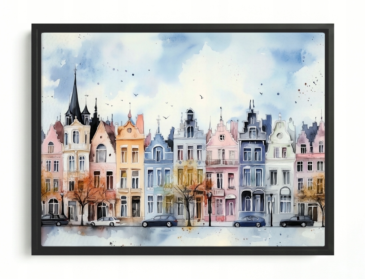 Obraz Rám American Box Farebné Kamenice Belgické Domčeky Ulica 80x60