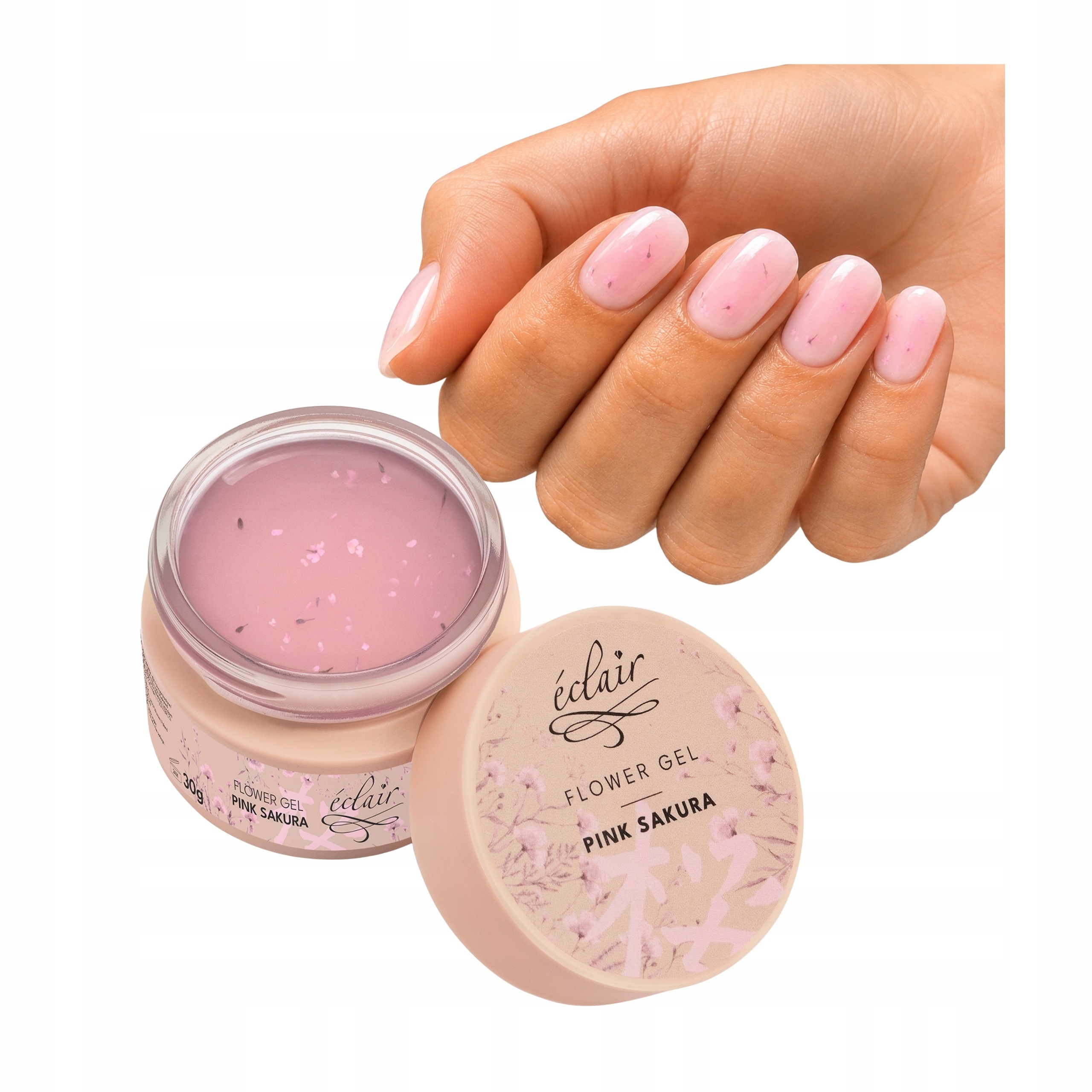 Żel budujący z kwiatkami Eclair Flower Gel Pink Sakura