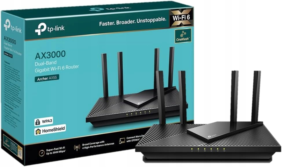 Dvoupásmový Wi-Fi 6 router AX3000, 4 gigabitové porty, Usb 3.0