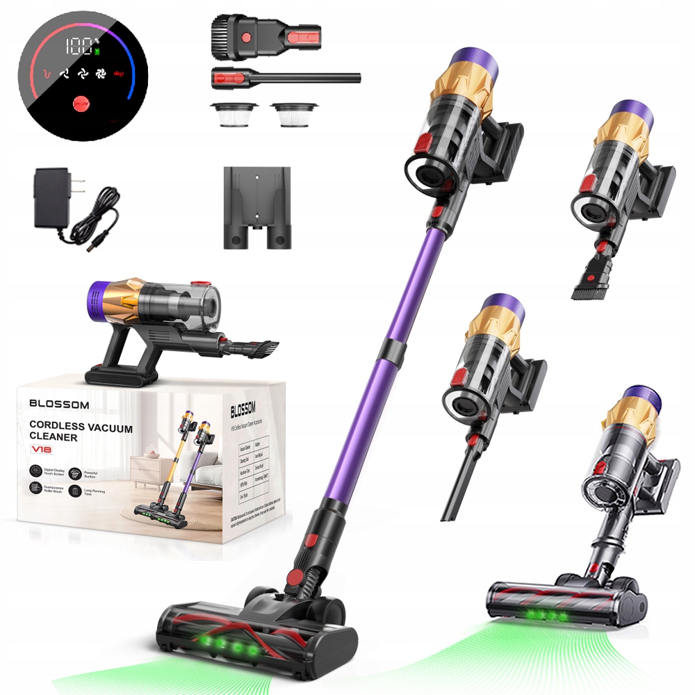 Mocny Odkurzacz Bezprzewodowy Pionowy Blossom V18 550W 50000PA