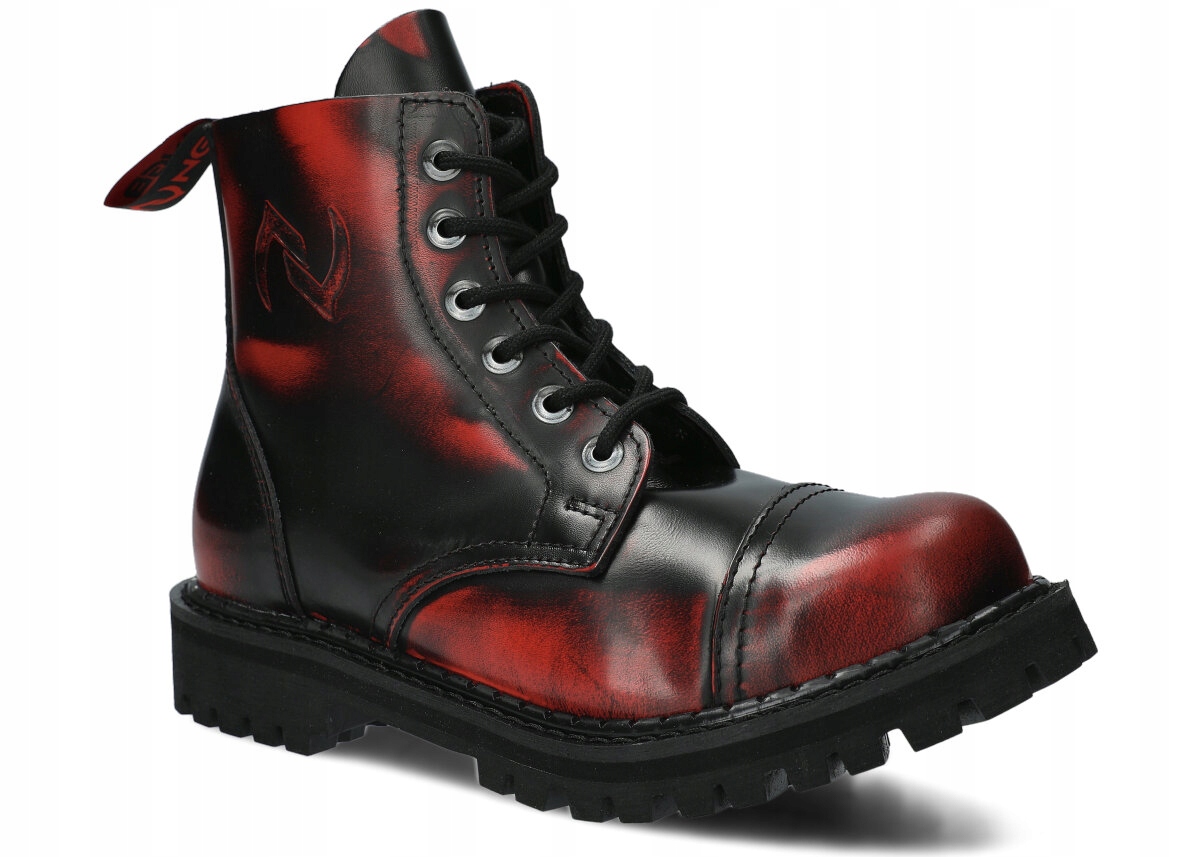 Nagaba 6H Červená -černá -polské Kanady Dámské -kožené Lico Steel Nose