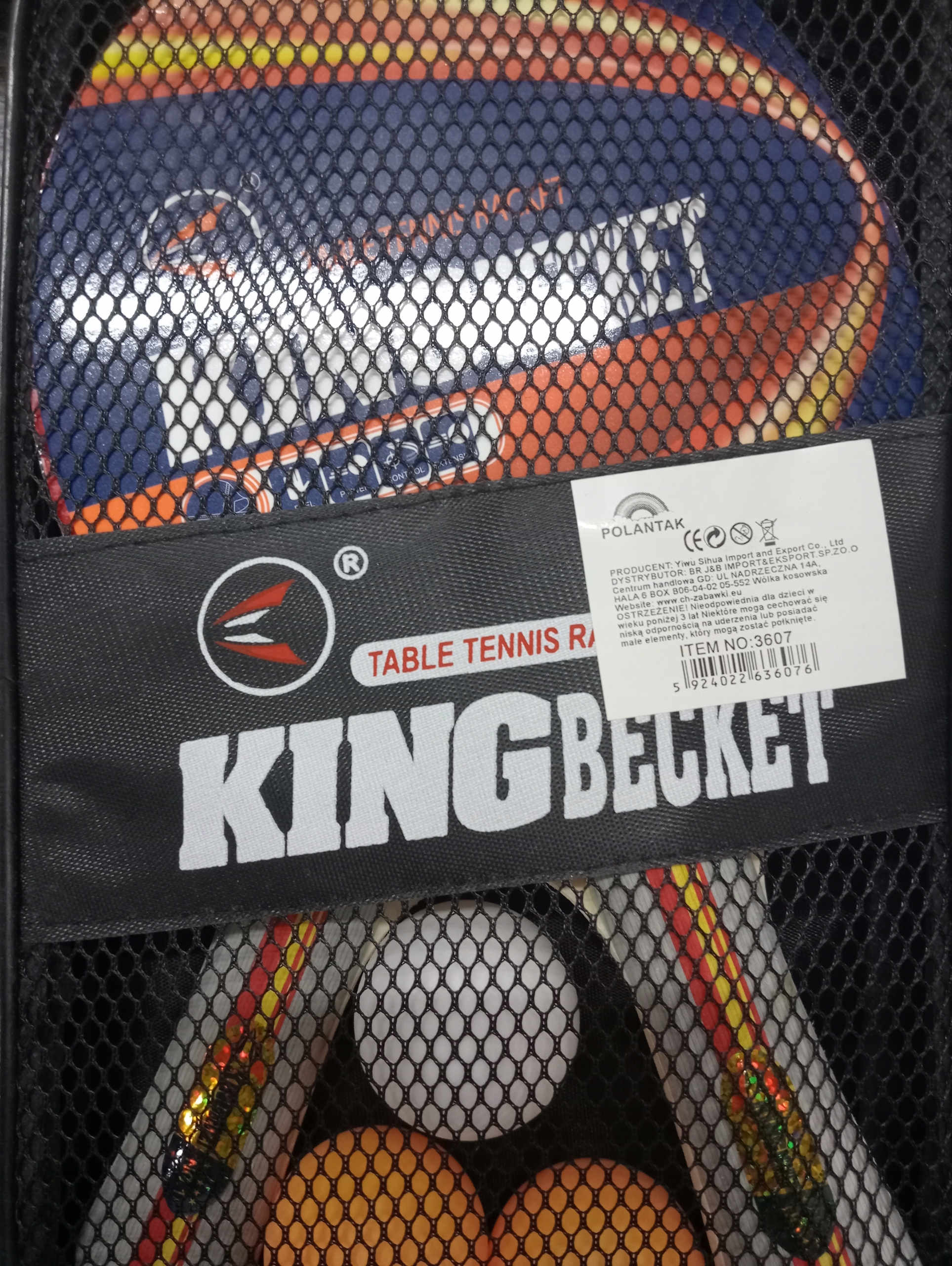 ZESTAW RAKIETKI DO TENISA STOŁOWEGO 2 SZTUKI +3 PIŁECZKI/PING PONG/XB-3607