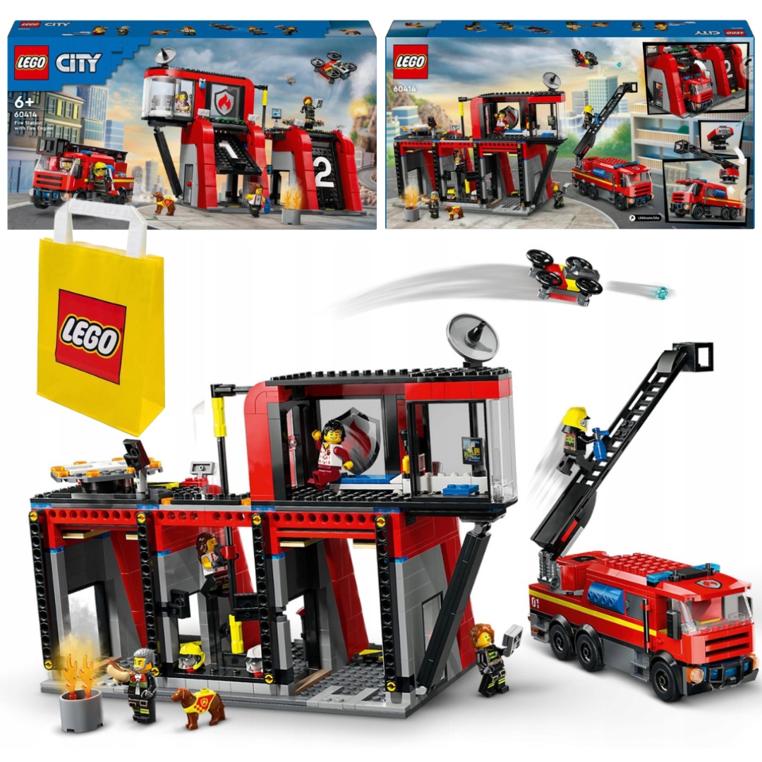Lego City Hasiči stanice Hasičský vůz 5 figurek 60414