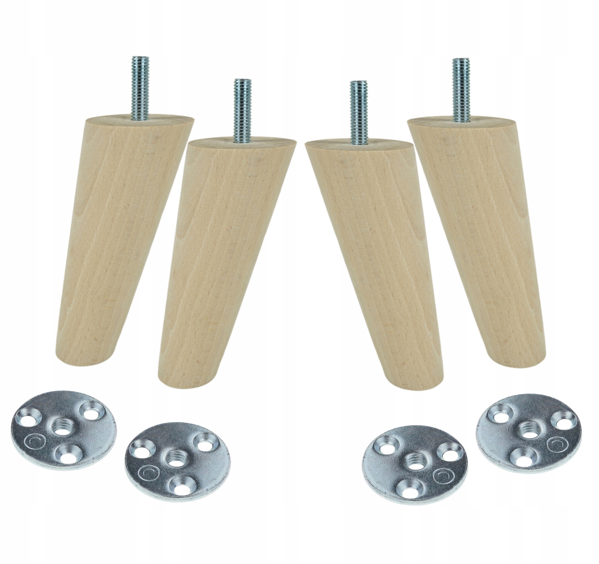 

Nogi Nóżki Drewniane skośne 10 cm blachy zestaw