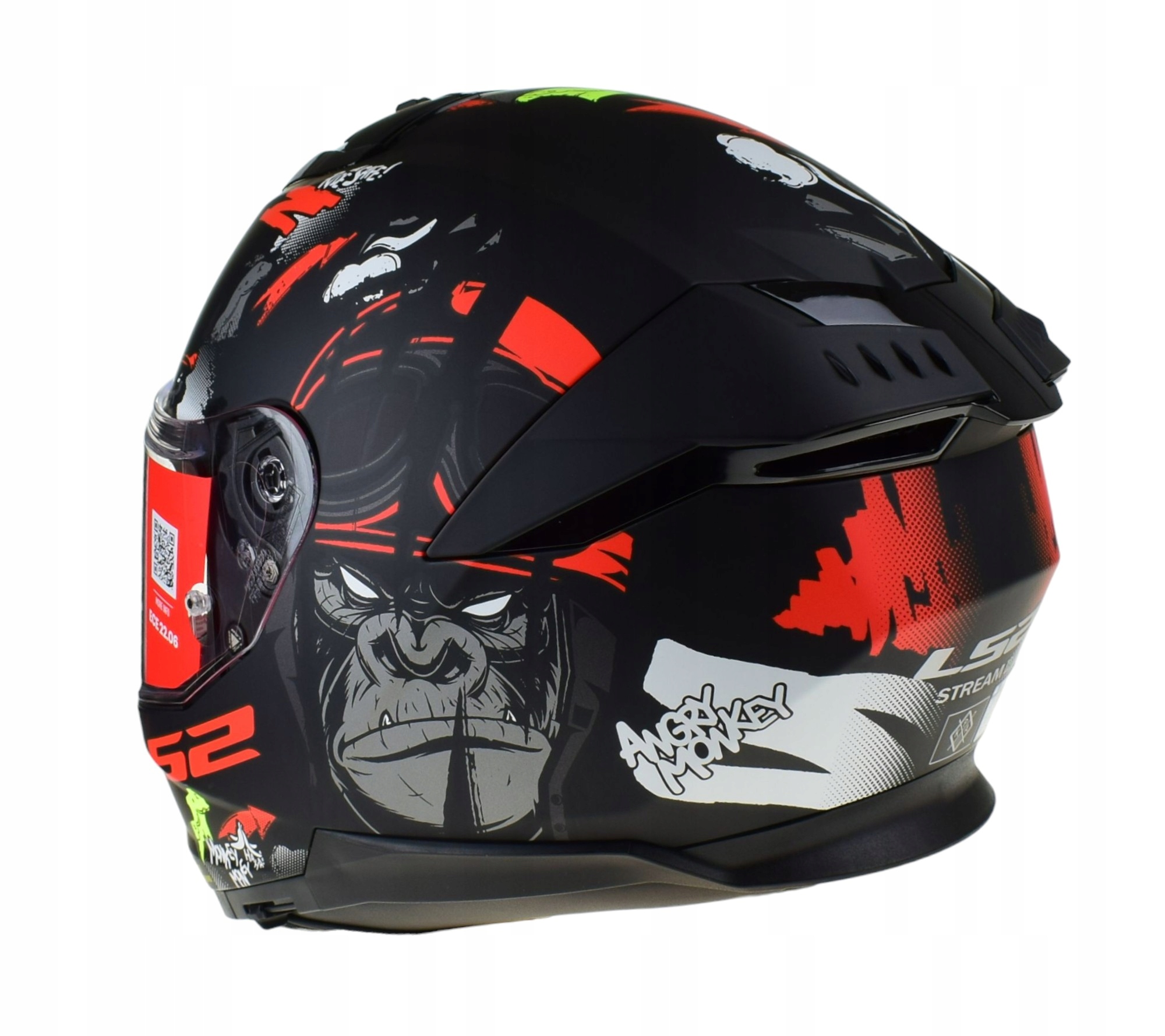 KASK MOTOCYKLOWY LS2 FF808 STREAM II ANGRY MONKEY z blendą r. S Typ Integralne / Pełne