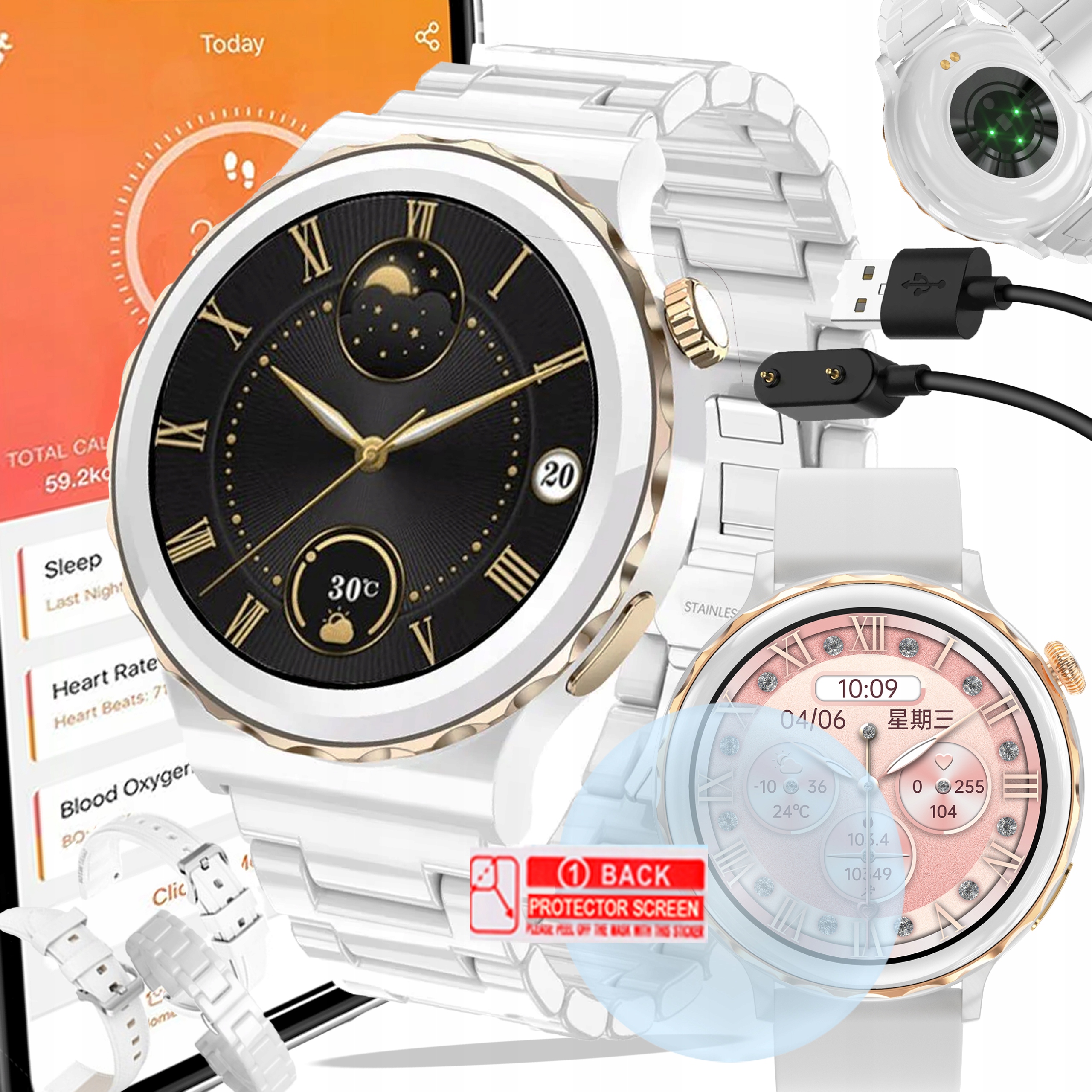 SMARTWATCH DAMSKI DLA KOBIETY ROZMOWY CIŚNIENIE PL